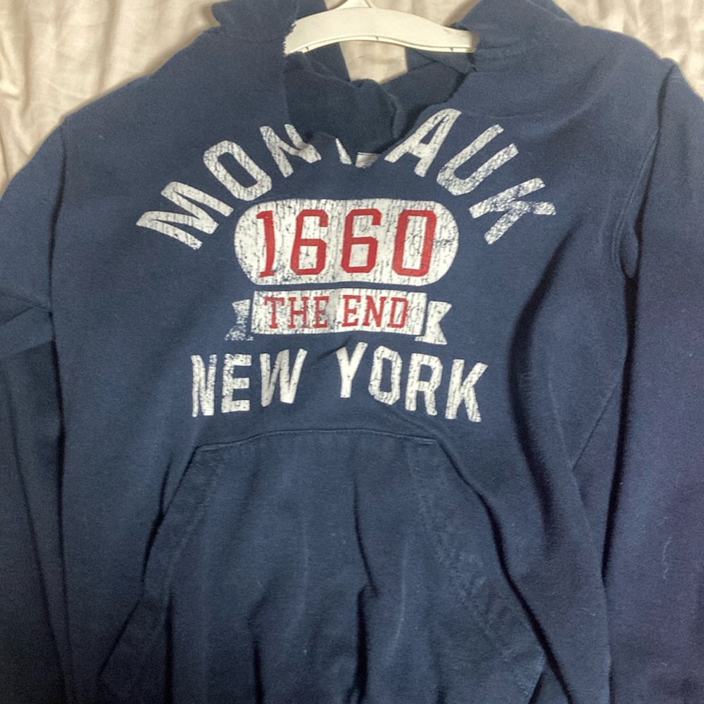 Montauk New York Navy Hoodie